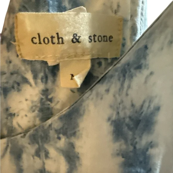 Anthropology Cloth & Stone Blue and White Above Knee Halter Tied Dress Size M - Picture 5 of 8